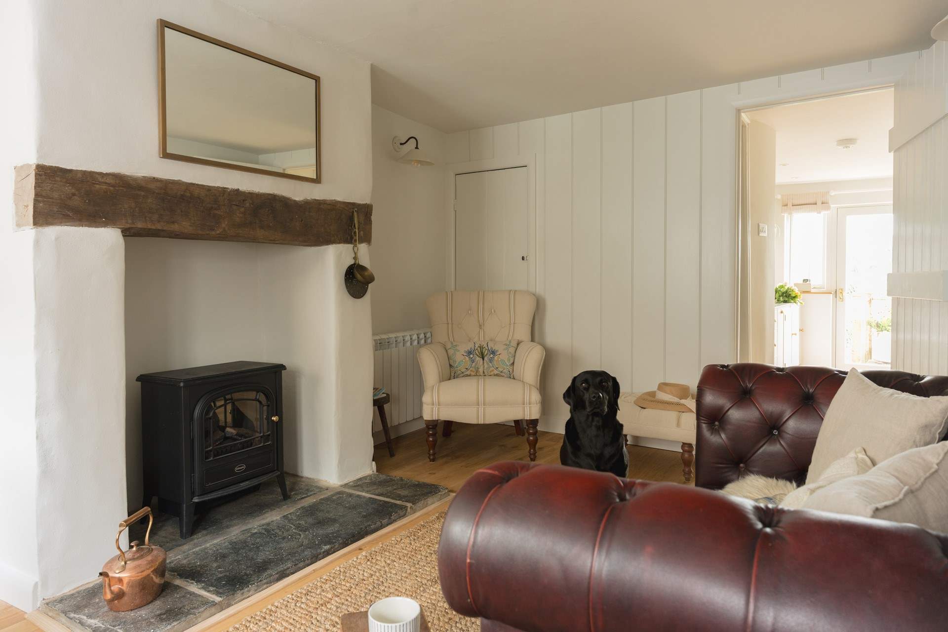 The calming sitting-room provides the perfect spot to chill after walking the coast paths.