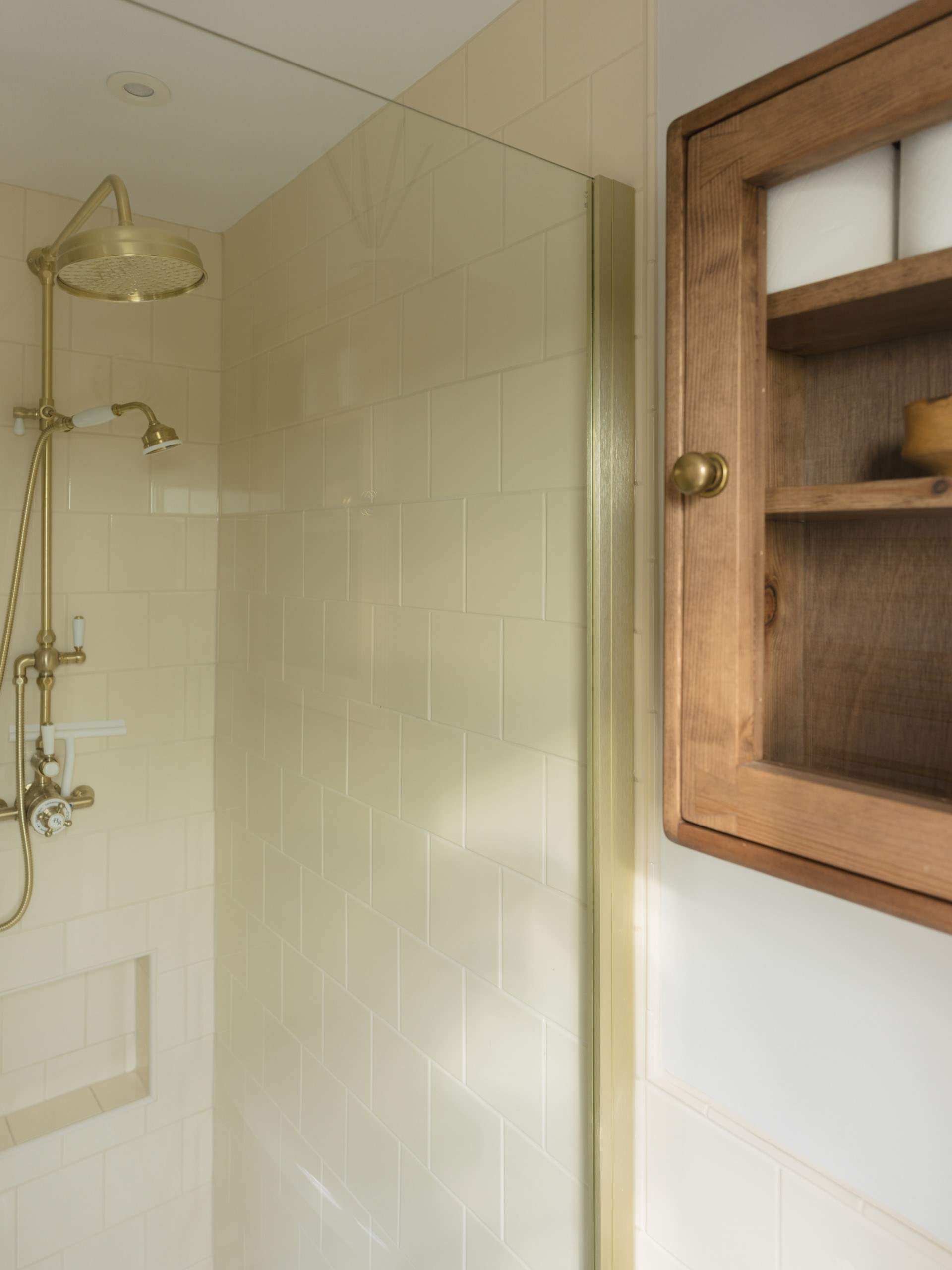 The joy of a waterfall shower is always a treat. 