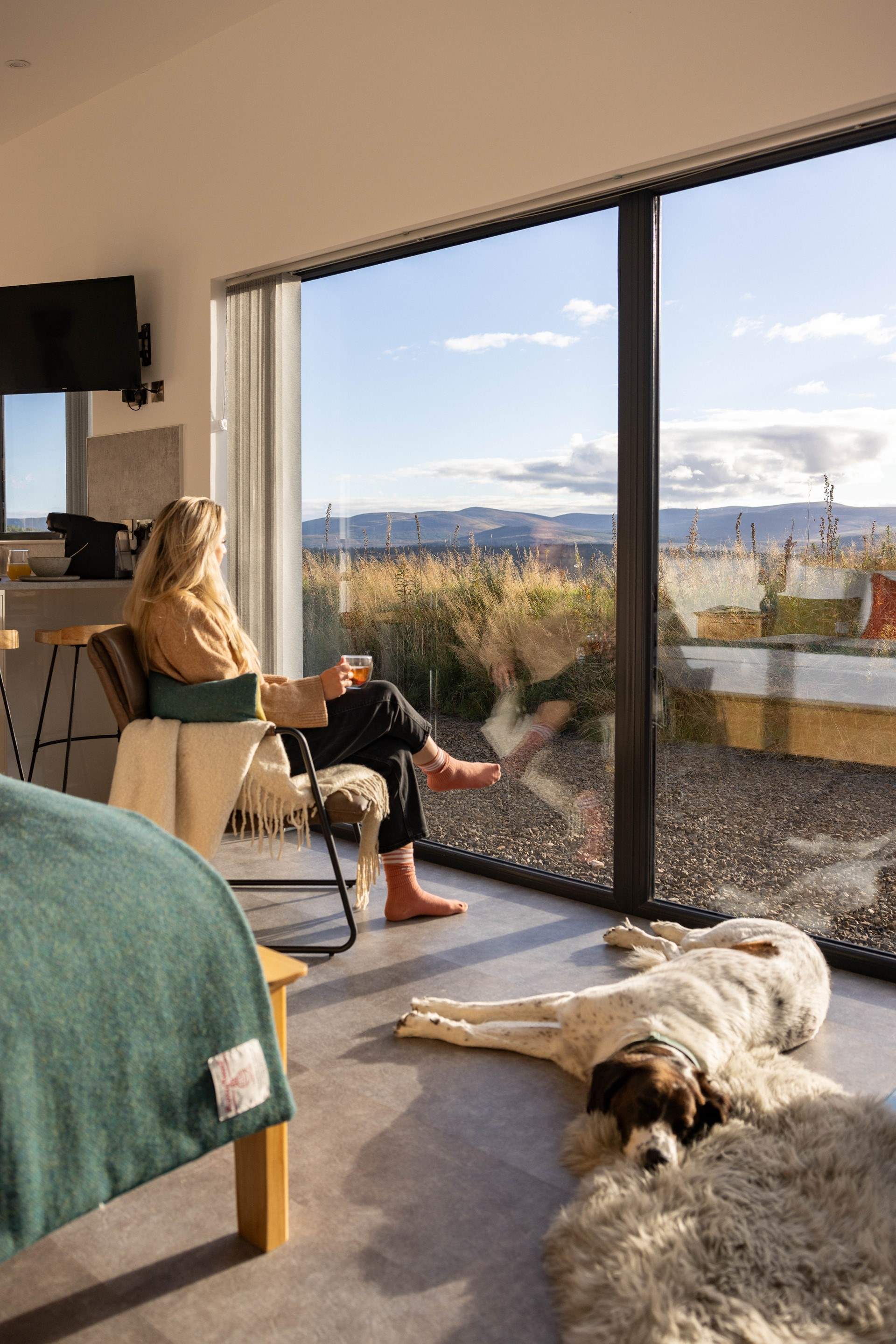 You'll forever be in awe of the sweeping views that stretch beyond the cabin.