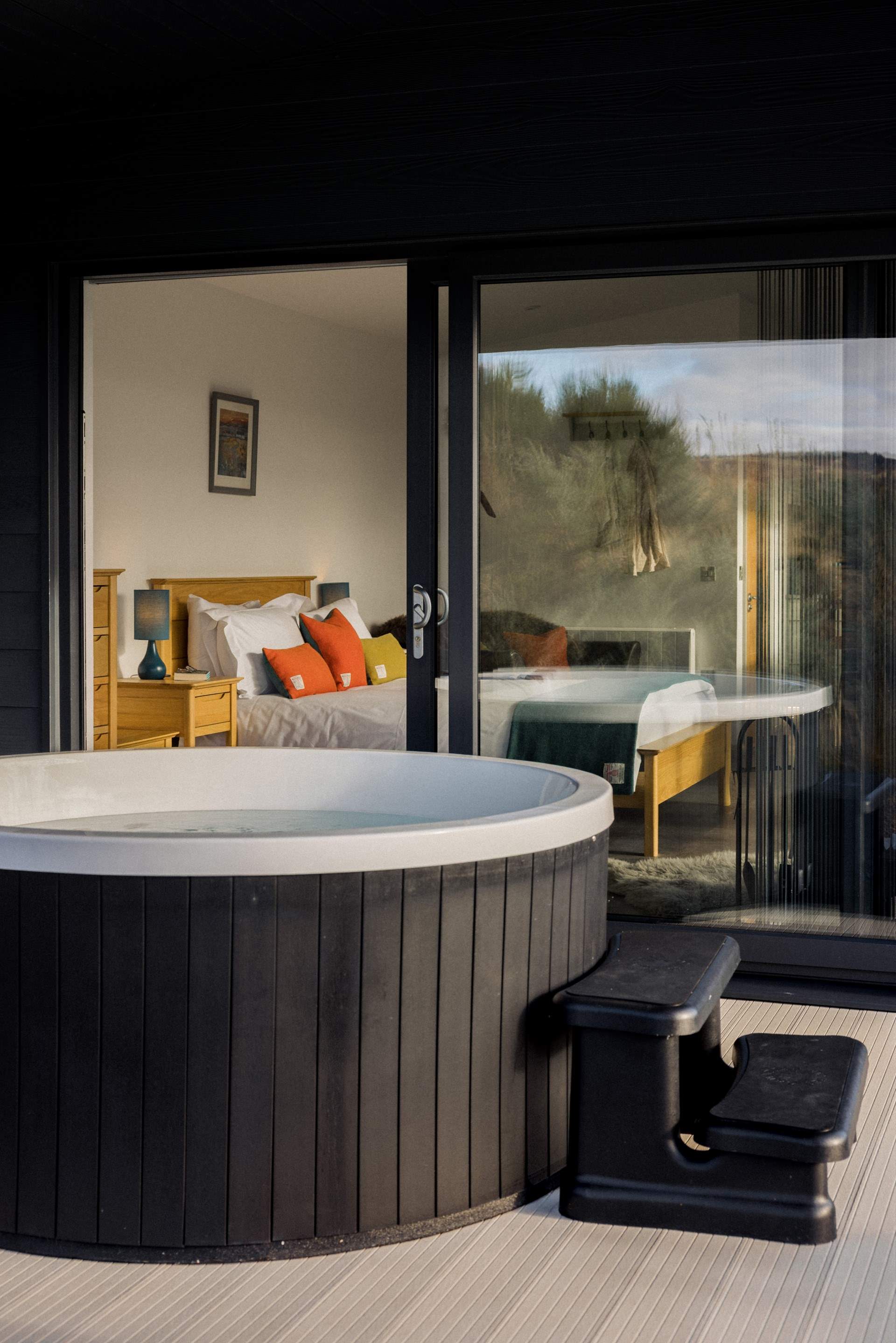 Unwind in the steamy Canadian spa hot tub.