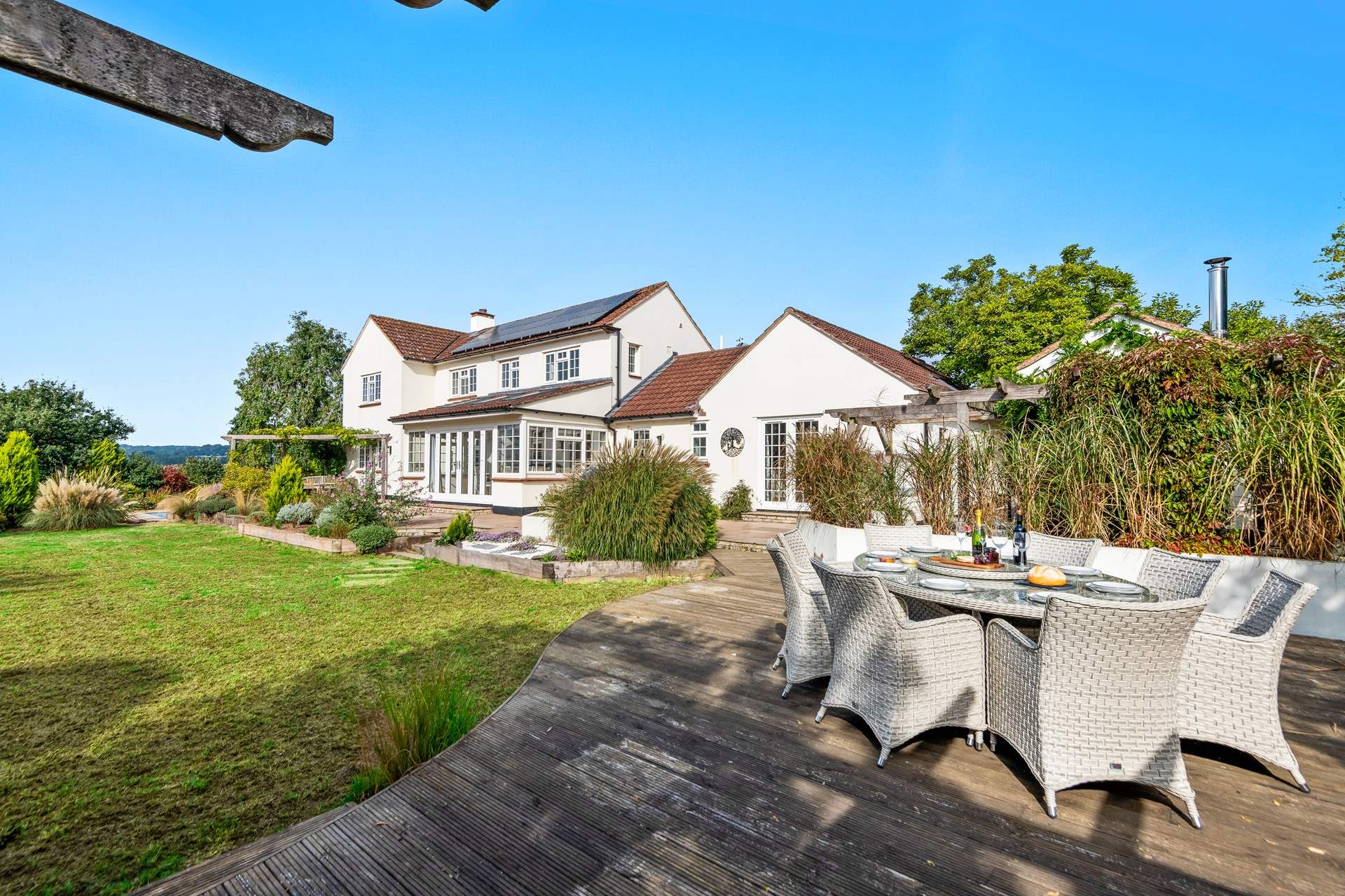 Dining al fresco whilst watching the younger members of the party enjoy the large expanse of lawn will be a real pleasure.