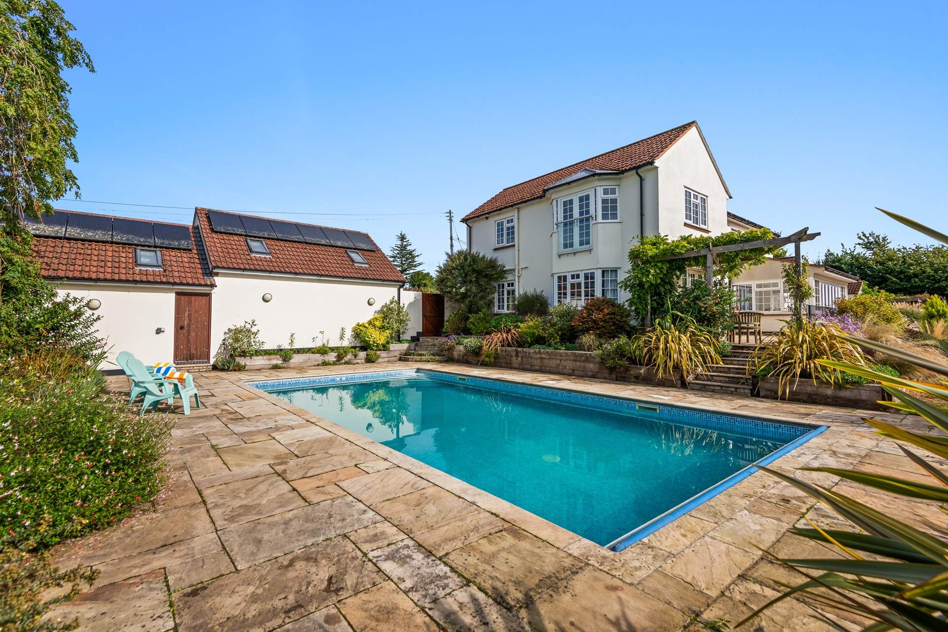 The pool, house and grounds at Wychbury are simply superb and very private.