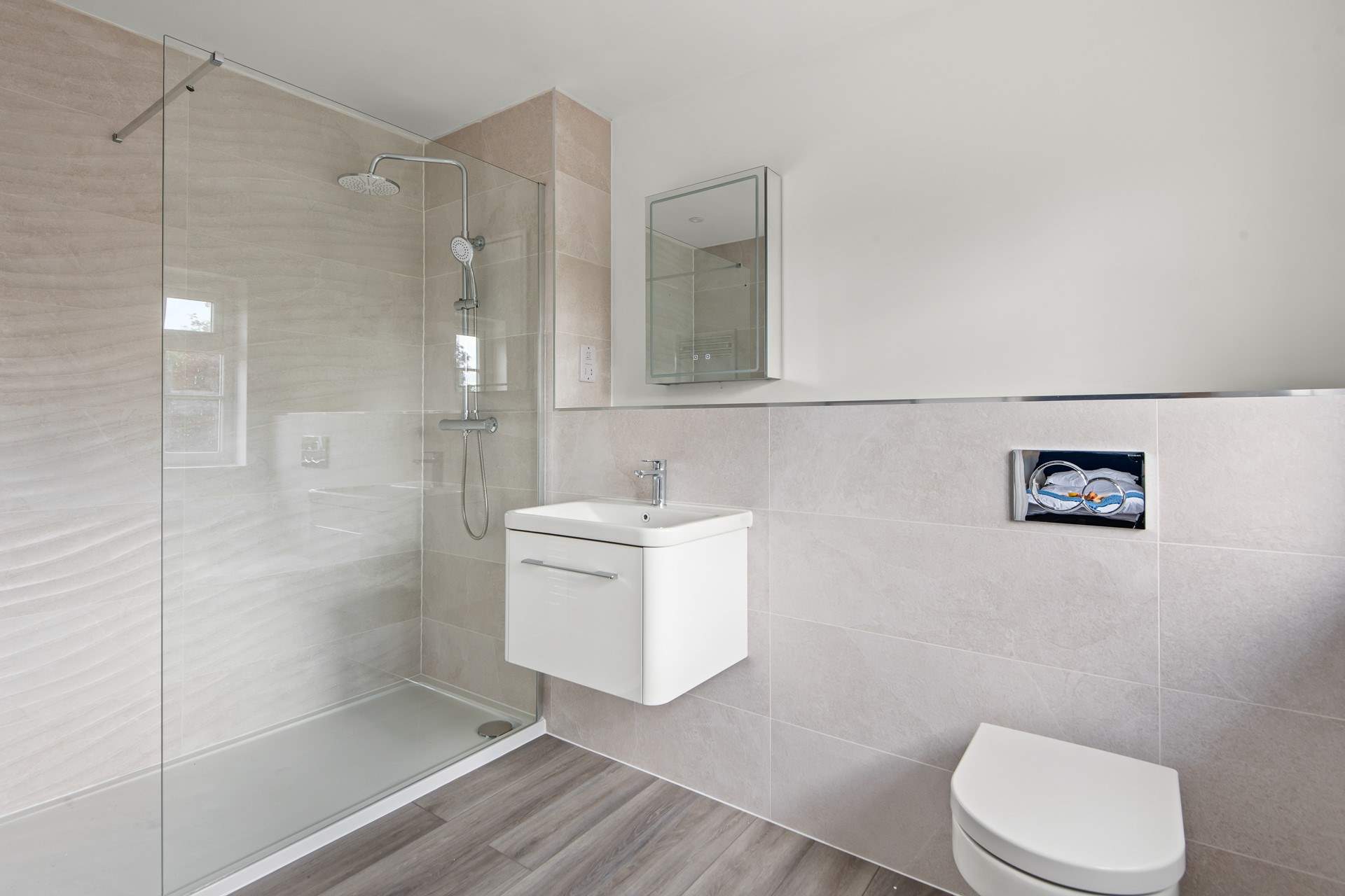 The newly installed shower-room for bedroom 3.