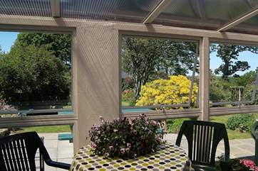 From inside the conservatory, the lovely garden can be enjoyed whatever the weather!