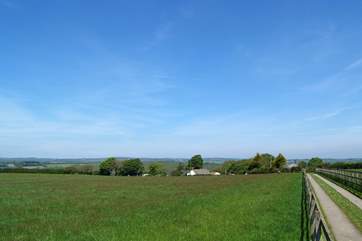 There are wonderful far reaching countryside views from the neat farm track leading to the cottage.
