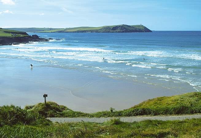 Polzeath is a surfers' paradise and is just around the headland from Daymer Bay.