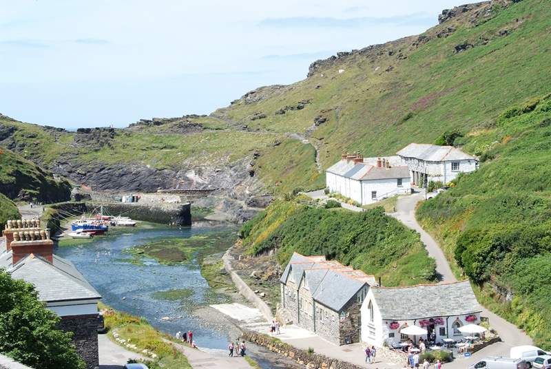 A view towards the harbour and the stunning clifftops.