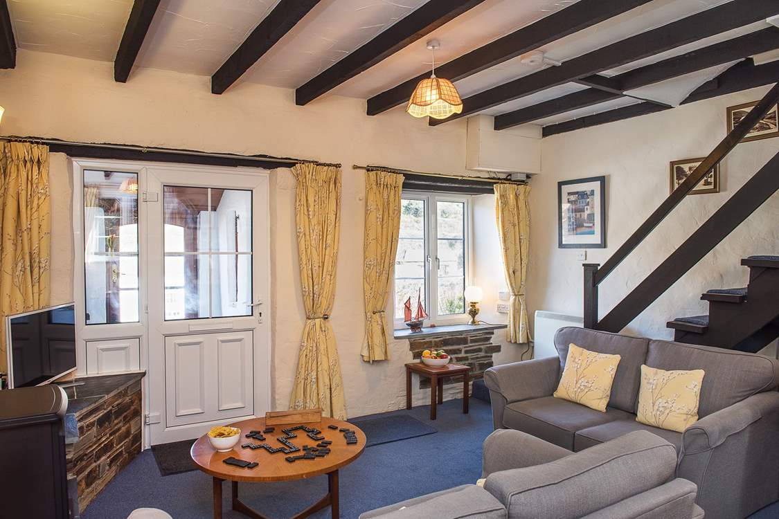 The stairs lead up from the living-area.