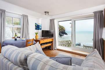 The spectacular view from inside the cottage.