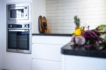 A modern kitchen in a quaint property.