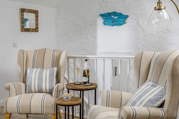 Contemporary furnishings marry seamlessly with original features here.