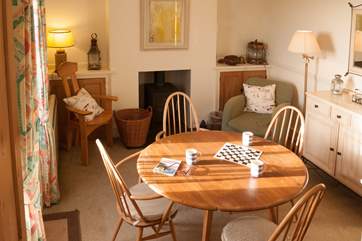 The dining-room is not only for eating but also a great place to play games.