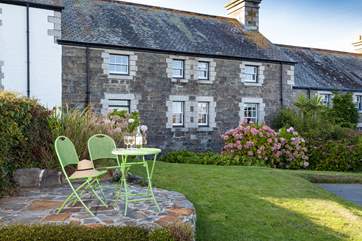 Looking back at the terraced cottage from the lovely garden.