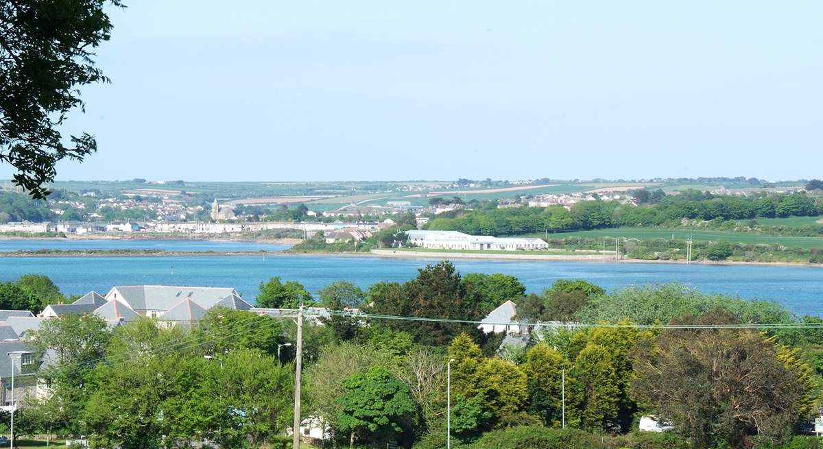 View towards the Hayle estuary at high tide, taken from the end of the drive (the original carriage track).