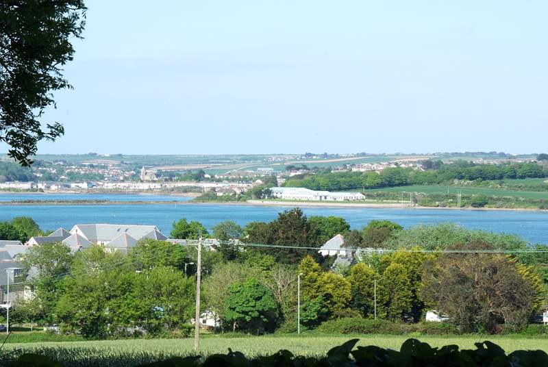 View towards the Hayle estuary at high tide, taken from the end of the drive (the original carriage track).