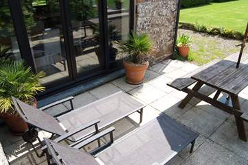 The patio-area is a real sun-trap so bring the sun screen!