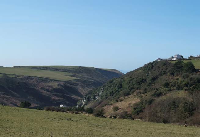 The lovely valley leading down to Trebarwith Strand.
