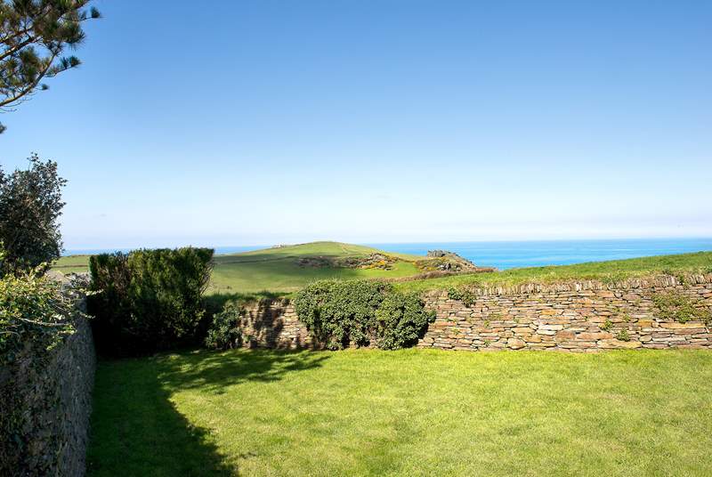 Bossiney View's garden and more of that terrific view.