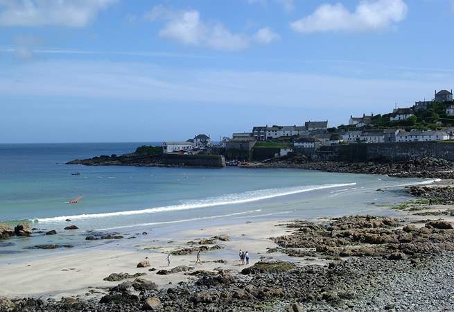 Coverack beach at low tide is only a ten minute drive away.