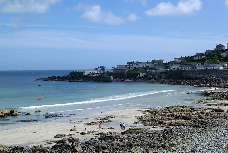Coverack beach at low tide is only a ten minute drive away.