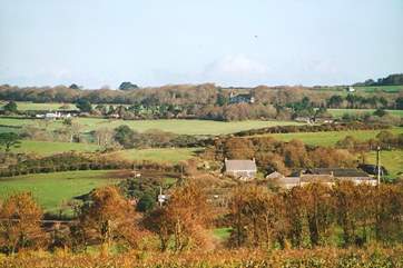 Looking towards the north east from the back garden, over Poldhu valley towards the Bonython estate.