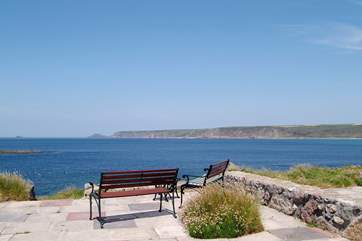 The view to Cape Cornwall from the terrace.