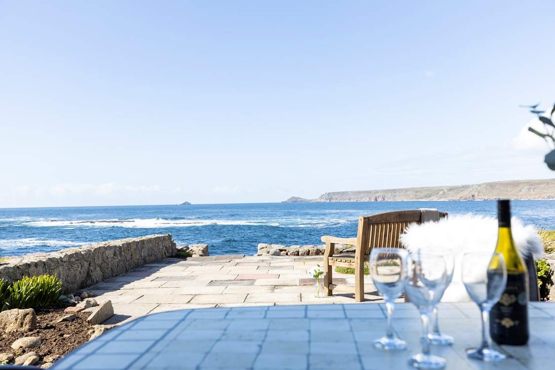 The view from the terrace at Oystercatcher awaiting your arrival