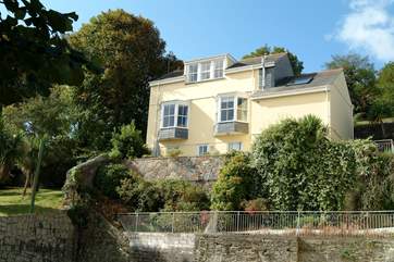 The seaward exterior of Chy Lowen, seen from the street below.