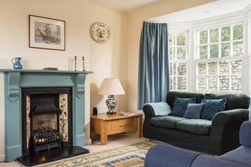 A coal-effect electric fire for cosy evenings in cooler months.