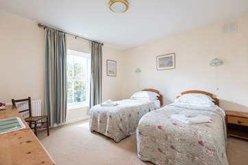 The twin bedroom on the lower ground floor (Bedroom 2).