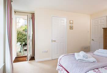 The double bedroom has a door out to the terrace (Bedroom 1).