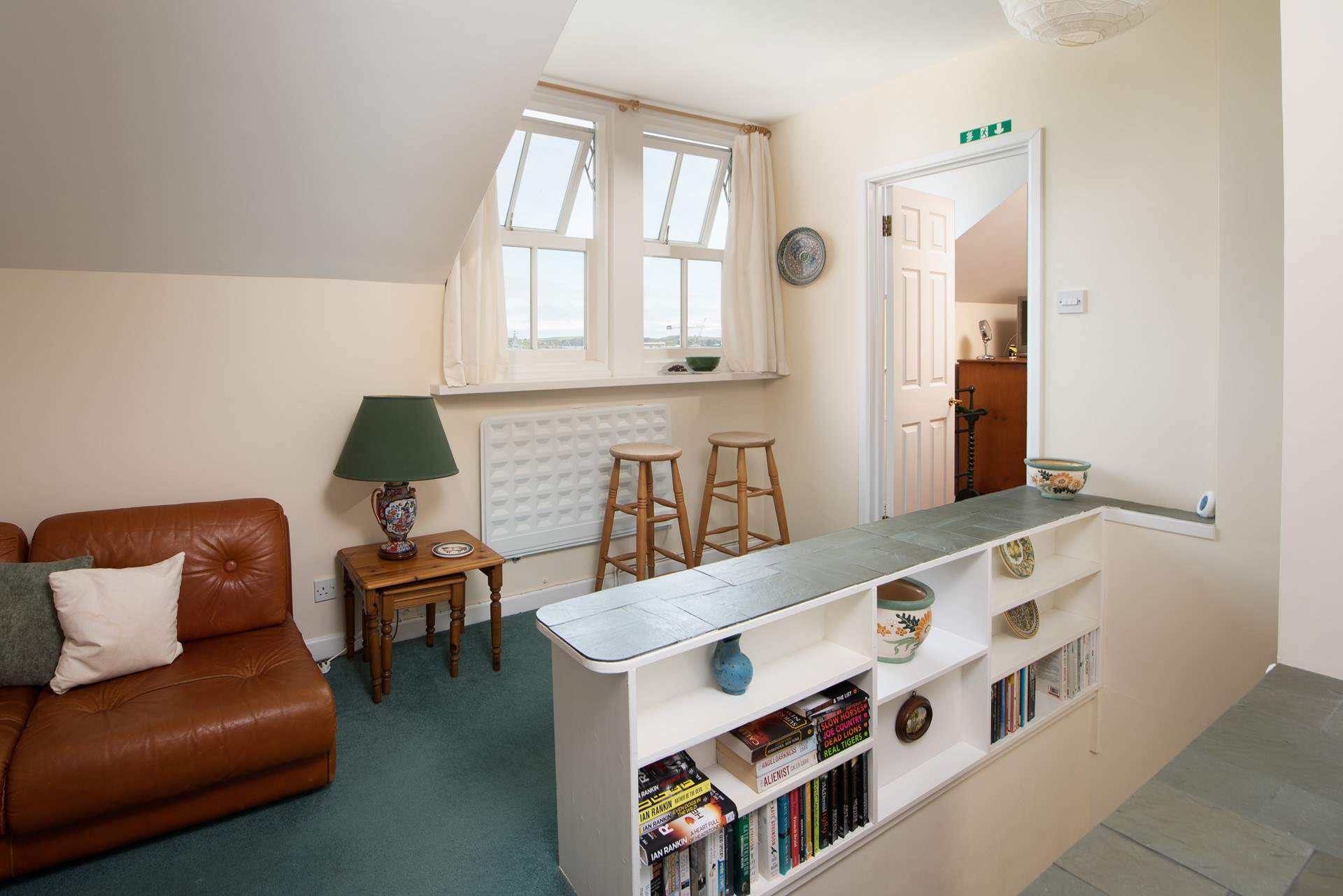 The sitting area on the first floor.