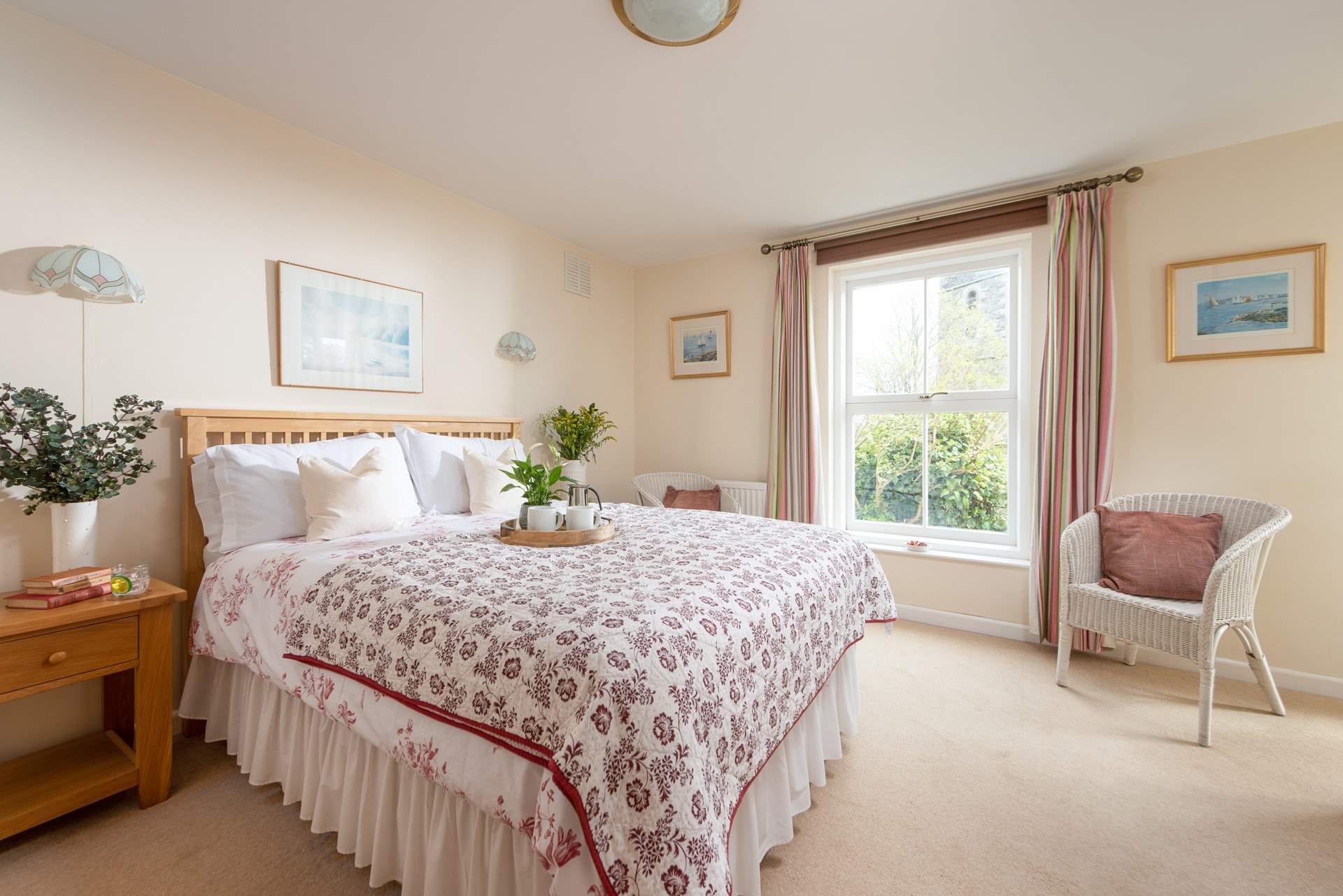 The pretty double bedroom on the lower ground floor (Bedroom 1).