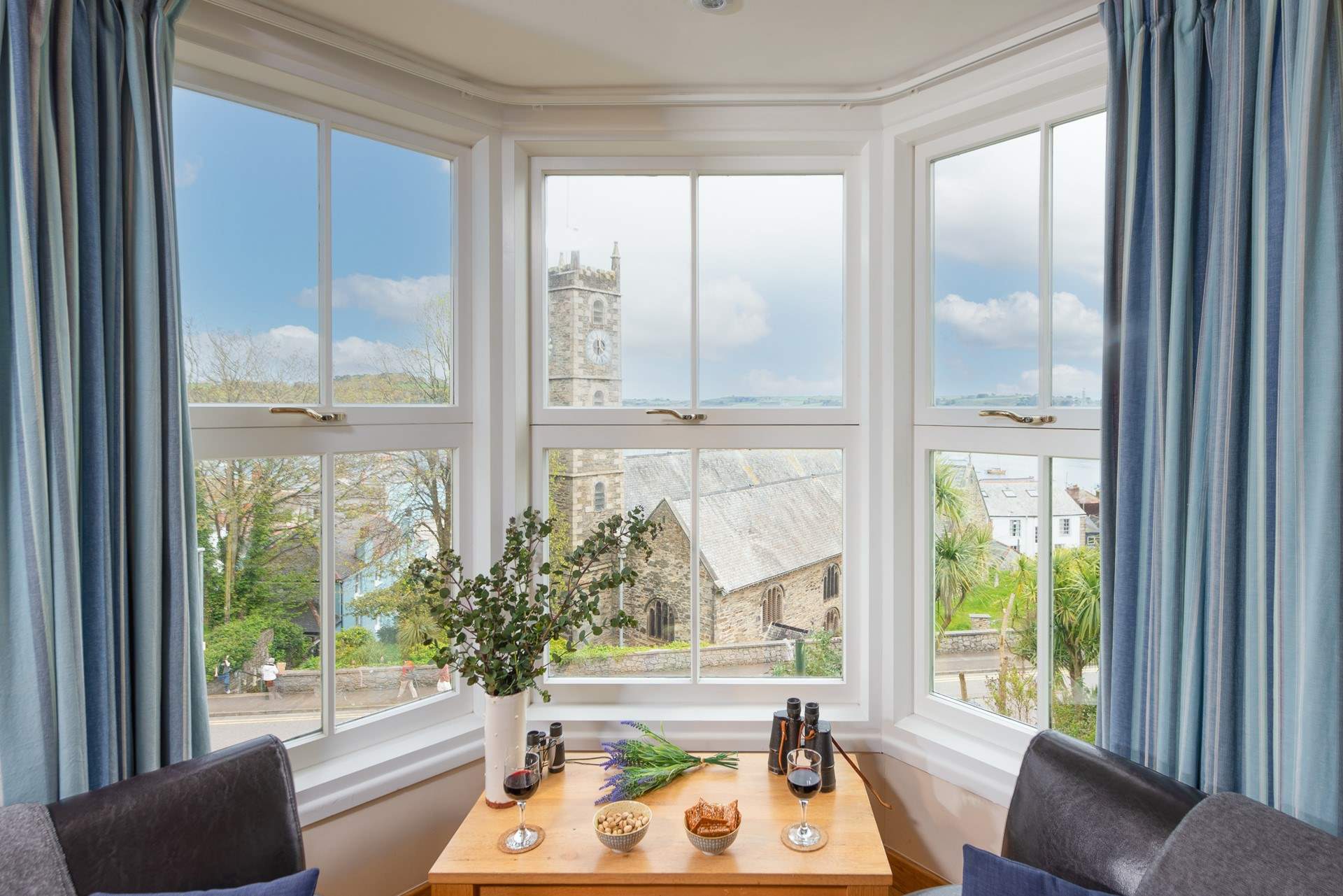 Take a window seat and watch the world go by through the binoculars.