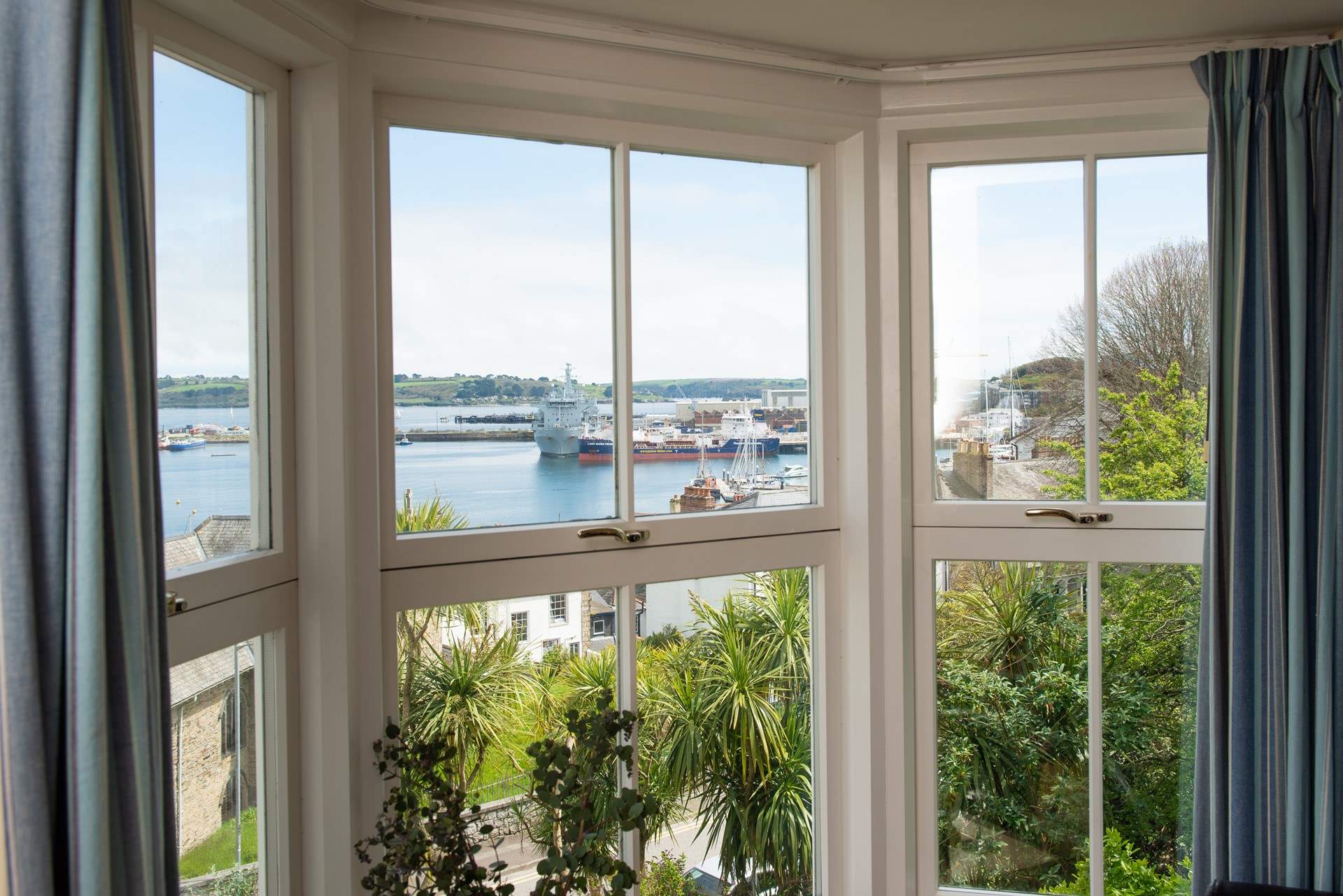 The views across the Carrick Roads are fabulous.