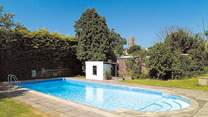 There is a fabulous open-air swimming pool for you to enjoy. It is not heated but great fun in a wet suit if you are not so brave! (Currently available for stays in 2026).