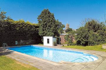 There is a fabulous open-air swimming pool for you to enjoy. It is not heated but great fun in a wet suit if you are not so brave !