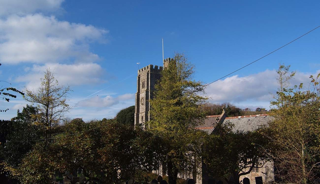 The church is at the heart of this pretty village.