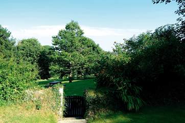 Looking from the front door to the garden and grounds.
