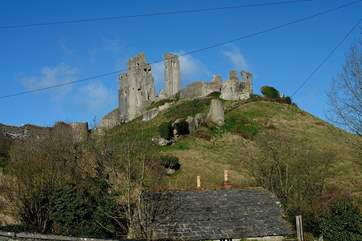 You can sit in the kitchen and look up at the National Trust's Corfe Castle!