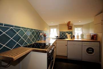 The compact but well-equipped kitchen.