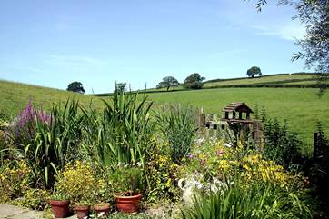 The stunning countryside view from the rear of the cottage.