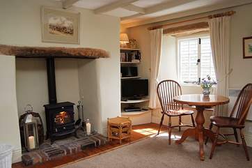 The wood-burner throws out plenty of warmth.