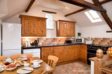 The kitchen-area is well equipped.