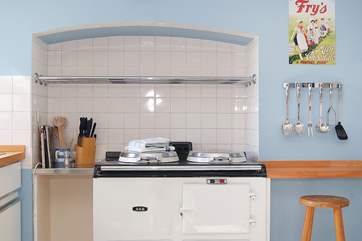 The Aga has been converted to electricity and runs off solar power, a very green form of energy.