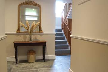 The entrance hallway, a very warm welcome to Tretharrup.