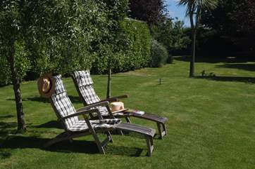 Relaxing loungers for a bit of reading under a shady tree.