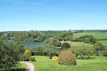 The view across the garden from outside Bedroom 4, the 'zip and link' bedroom.
