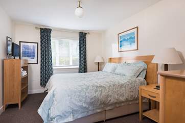 Bedroom 1 is furnished with a huge 6' double bed.