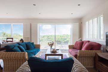 This is a very social space for both relaxing and dining or simply hanging out.